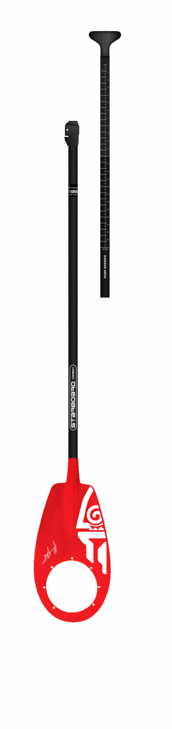 STARBOARD SUP POLO BLADE WITH ROUND HYBRID CARBON 2PC