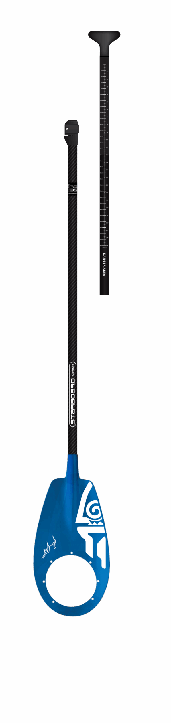 STARBOARD SUP POLO BLADE WITH ROUND HYBRID CARBON 2PC