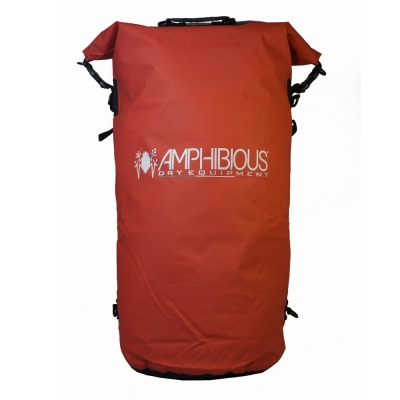 Amphibious Tube Dry Bag 100L Red – robust waterproof storage for camping and expeditions