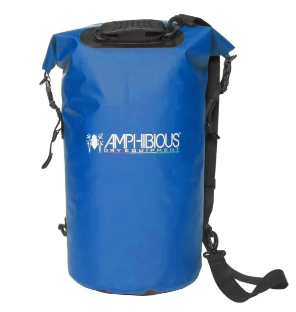 Amphibious Tube Dry Bag 40L Blue – versatile waterproof bag for kayaking and hiking
