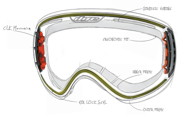 Slidinėjimo akiniai DYE CLK Graphic Series Camo