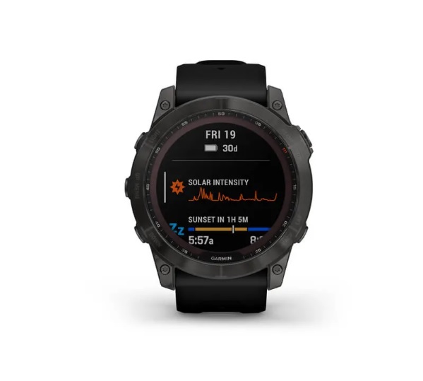 Garmin Fenix 7X - Sapphire Solar Edition Carbon Gray DLC Titanium with Black Band
