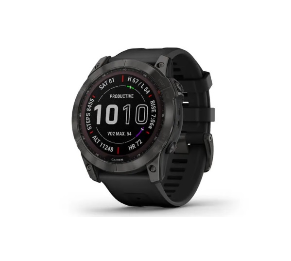 Garmin Fenix 7X - Sapphire Solar Edition Carbon Gray DLC Titanium with Black Band