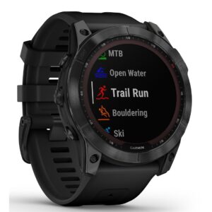 Garmin Fenix 7X – Sapphire Solar Edition Black DLC Titanium with Black Band