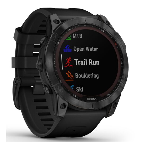 Garmin Fenix 7X – Sapphire Solar Edition Black DLC Titanium with Black Band
