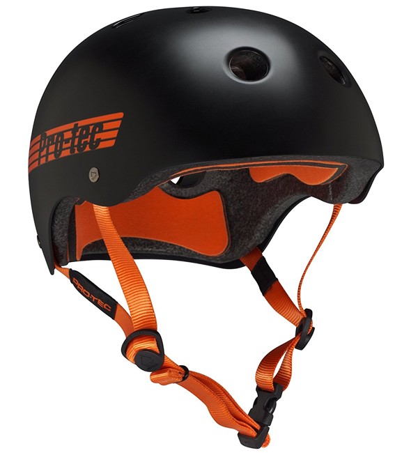 PRO-TEC Classic BUCKY SKATE HELMET BLACK/ORANGE