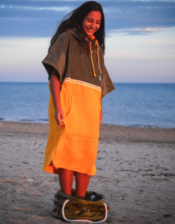 Saint Jacques Poncho Duo Kaki / Moutarde