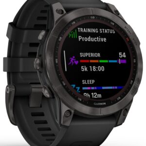 Garmin Fenix 7X - Sapphire Solar Edition Carbon Gray DLC Titanium with Black Band