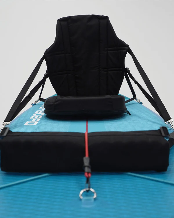 Top view of Starboard Touring SUP with bungee storage and seat system