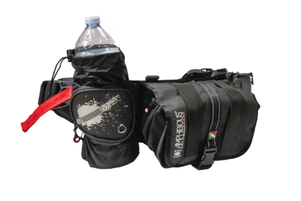 Amphibious OFF-WAIST waist pack with ergonomic breathable mesh back support