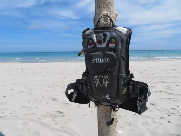 Amphibious Interceptor technical backpack with hydration system and waterproof zippers