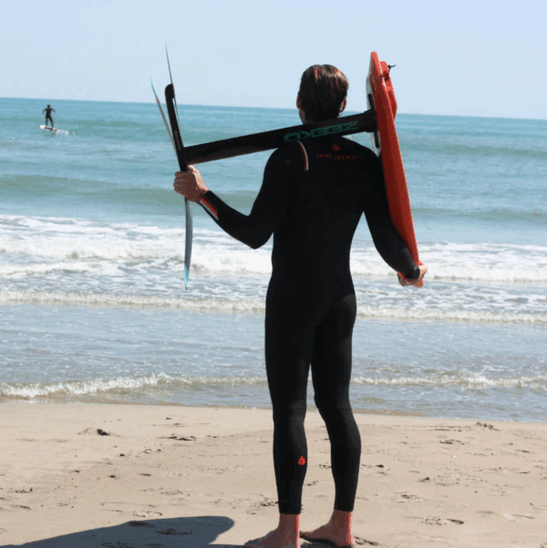 Saint Jacques chest zip 3/2mm limestone wetsuit