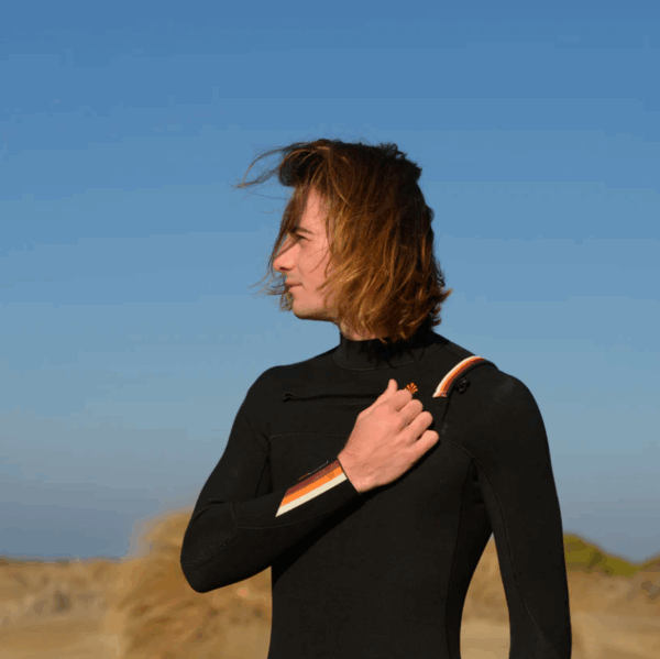 Saint Jacques chest zip 3/2mm limestone wetsuit