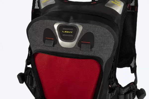 Phantom black technical backpack with LED and camera mounts