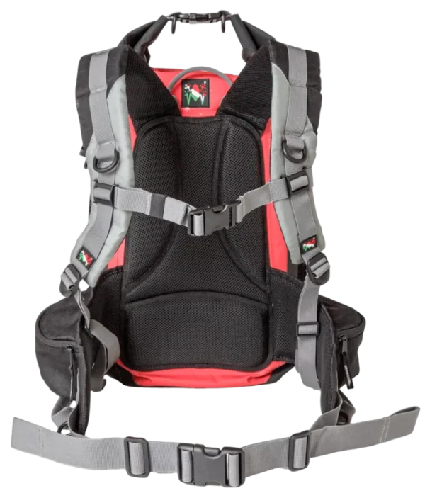 Ergonomic Overland Pro Dry Backpack with D-rings and gear attachment points.