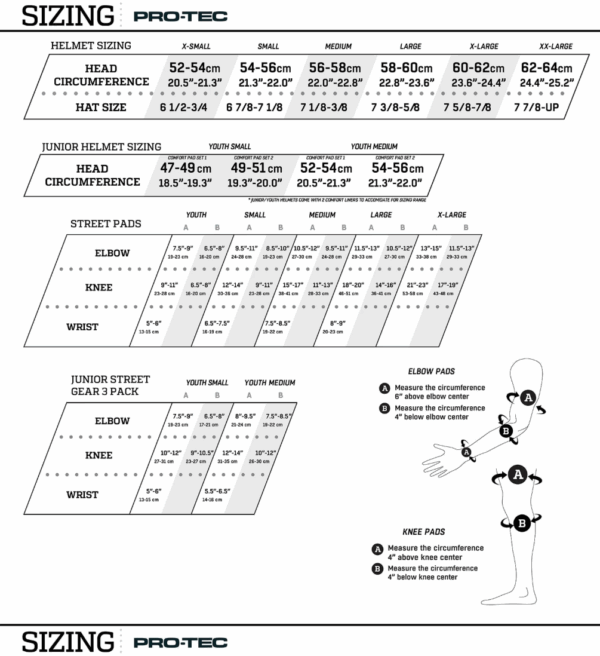 pro tec sizing table xboards Pro tec Low Pro snow helmet matte black