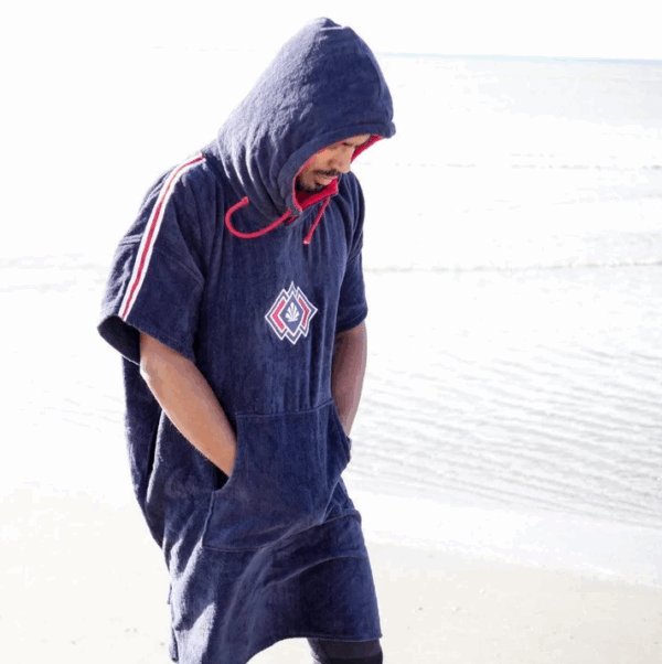 SJ bue line poncho xboards1 Saint Jacques Blue Line Poncho – One Size