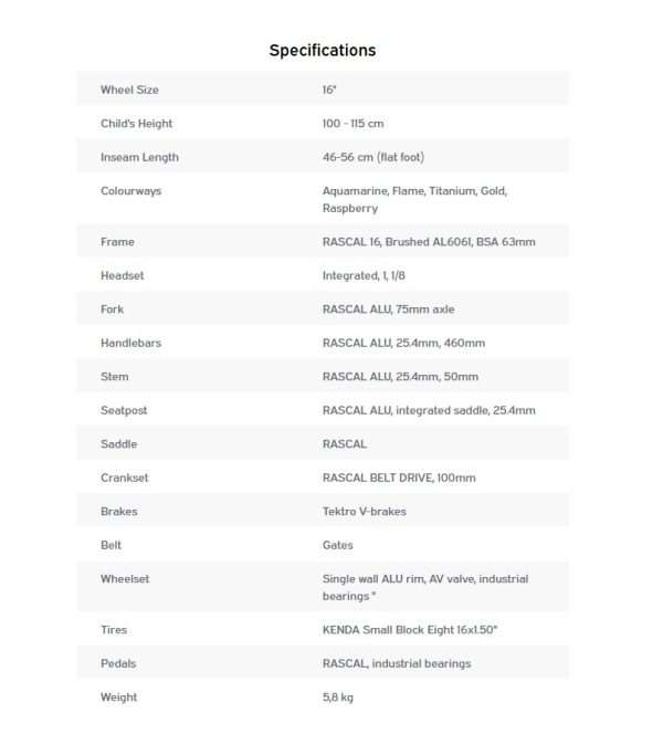 rascal 16 tech specifications Детский велосипед Rascal 16 розовый